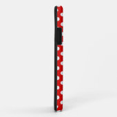 Coques Case-Mate iPhone Caisse rouge et blanche de point de polka de (Dos/Droite)