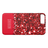 Coques Case-Mate iPhone Caisse scintillante rouge fascinante de confettis (Dos (Horizontal))