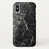 Coques Case-Mate iPhone Caisses de marbre noires de l'iPhone X (Dos)