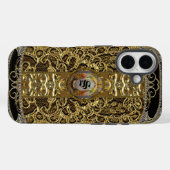 Coques Case-Mate iPhone Calabre Élégant Monogramme (Verso (horizontal))