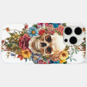 Coques Case-Mate iPhone Calavera y flores (Verso (horizontal))