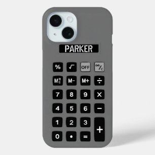 Coque Pour iPhone 15 Calculateur gris avec nom