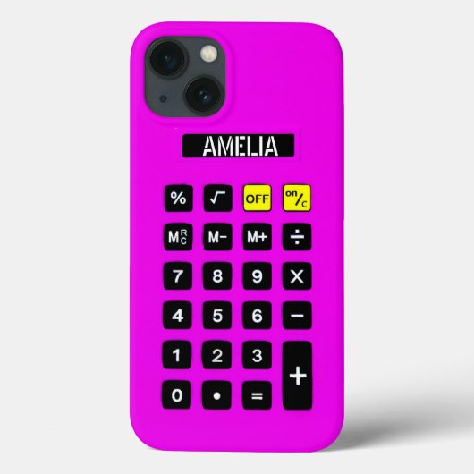 Coques Case-Mate iPhone Calculatrice rose néon avec clavier (Verso)