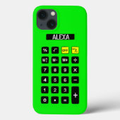 Coques Case-Mate iPhone Calculatrice verte néon avec clavier (Verso)