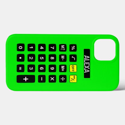 Coques Case-Mate iPhone Calculatrice verte néon avec clavier (Verso (horizontal))