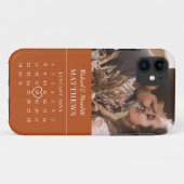 Coques Case-Mate iPhone Calendrier d'anniversaire du Mariage de automne or (Dos (Horizontal))
