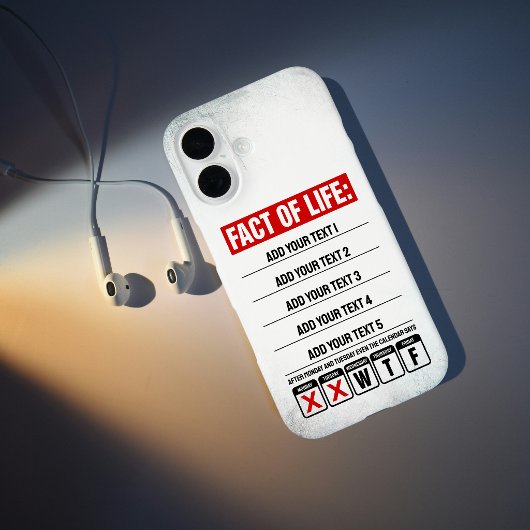 Coques Case-Mate iPhone Calendrier Fact of Life dit WTF Humour