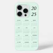 Coques Case-Mate iPhone Calendrier Pastel Mint 2025 personnalisé (Verso)