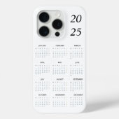 Coques Case-Mate iPhone Calendrier Pastel Mint 2025 personnalisé (Verso)