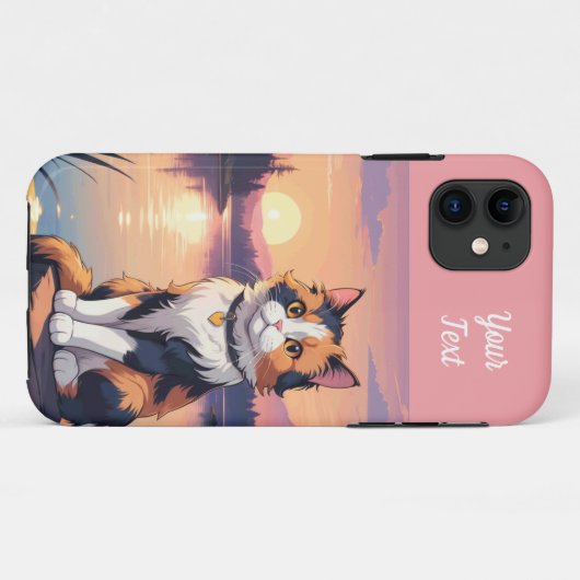 Coques Case-Mate iPhone Calico Cat par le lac (Dos (Horizontal))