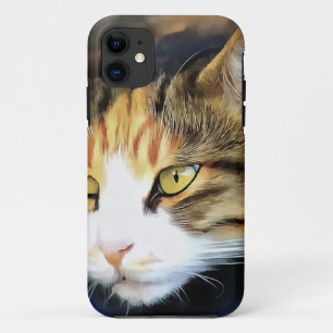 Coque Case-Mate Pour iPhone Calico Jaune Chat réaliste Portrait pour animal