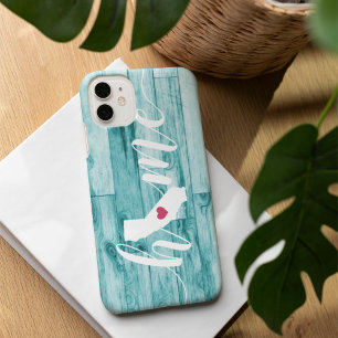 Coques iPhone 16 California Home State Turquoise Wood Look