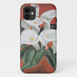 Coques Pour iPhone Calla Lilies Sur Un Arrière - plan Rouge