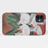 Coques Case-Mate iPhone Calla Lilies Sur Un Arrière - plan Rouge (Dos (Horizontal))