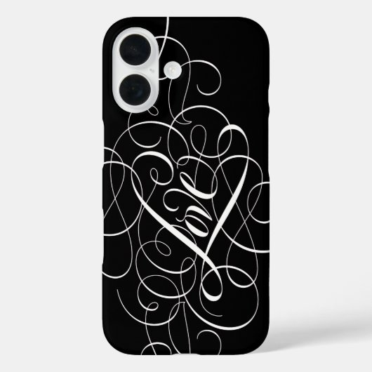 Coques Case-Mate iPhone Calligraphie d'amour fleurie Lettres Coeur secret (Verso)