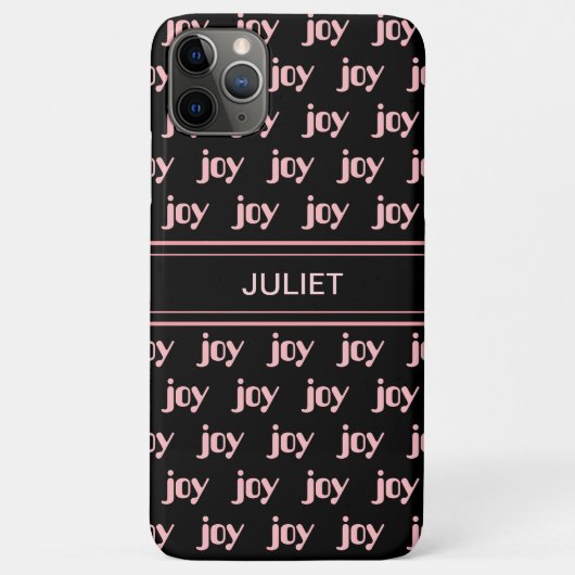 Coques Case-Mate iPhone Calligraphie de joie rose moderne éditable sur fon (Dos)