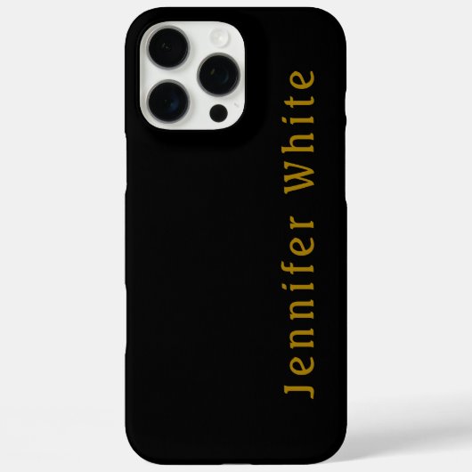 Coques Case-Mate iPhone Calligraphie Elegant Retro Gold & Black Nom (Verso)