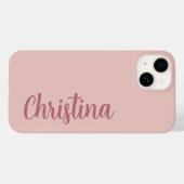 Coques Case-Mate iPhone Calligraphie Élégant Rose Or Plaine Nom simple (Verso (horizontal))