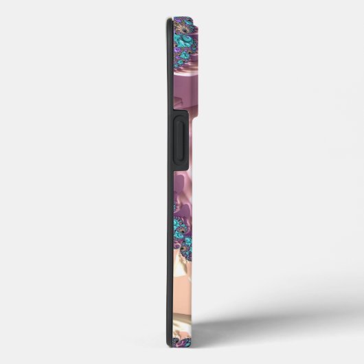 Coques Case-Mate iPhone Calligraphie manuscrite rose en or fractale (Verso / Droite)