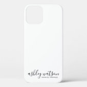 Coques Case-Mate iPhone Calligraphie manuscrite simple et moderne blanc cl (Verso)