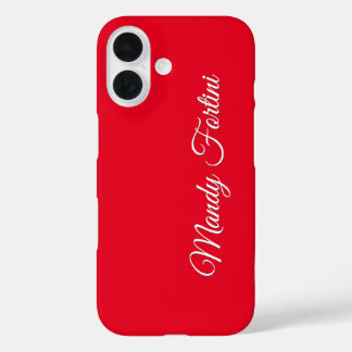 Coques iPhone 16 Calligraphie minimaliste élégante de la plaine rou