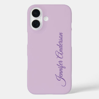 Coques iPhone 16 Calligraphie Pastel Thistle Rose Nom personnalisé