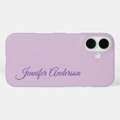 Coques Case-Mate iPhone Calligraphie Pastel Thistle Rose Nom personnalisé (Verso (horizontal))