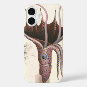 Coques iPhone 16 Calmar aux Parapluies, Animaux Vintages de la Mari