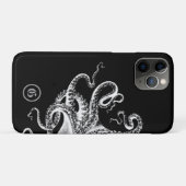 Coques Case-Mate iPhone Calmar sur Noir avec Monogramme (Dos (Horizontal))
