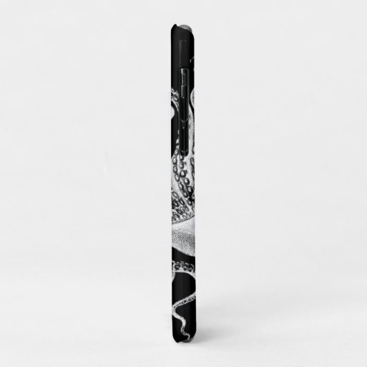 Coques Case-Mate iPhone Calmar sur Noir avec Monogramme (Dos/Gauche)