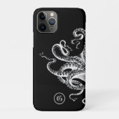 Coques Case-Mate iPhone Calmar sur Noir avec Monogramme (Dos)