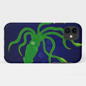 Coques Case-Mate iPhone Calmar texturisé vert clair dans un océan bleu (Dos (Horizontal))