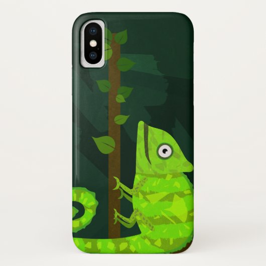 Coques Case-Mate iPhone Caméléon mignon vert (Dos)