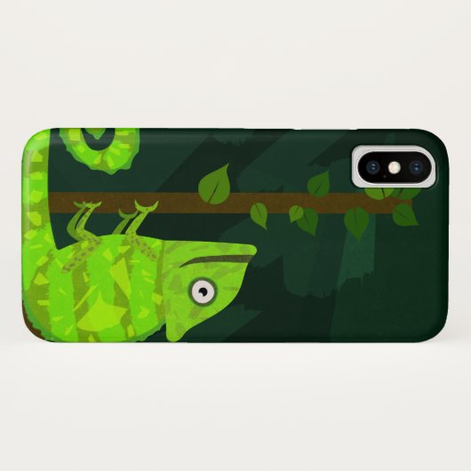 Coques Case-Mate iPhone Caméléon vert mignon (Dos (Horizontal))