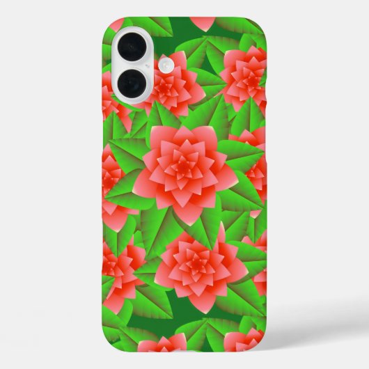 Coques Case-Mate iPhone Camélias orange corail et feuilles vertes (Verso)