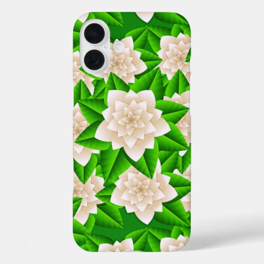 Coques Case-Mate iPhone Camellias blancs et Feuilles verts (Verso)