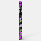 Coques Case-Mate iPhone CAMELLIAS PURPLE, FEUILLES VERT BLANC NOIR Floral  (Dos/Gauche)