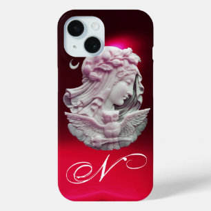COQUE POUR iPhone 15 CAMEO ANTIQUE, LUNE DAME DE NUIT AVEC OWL MONOGRAM