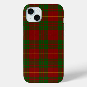 Coque iPhone 15 Mini Cameron tartan rouge vert plaid