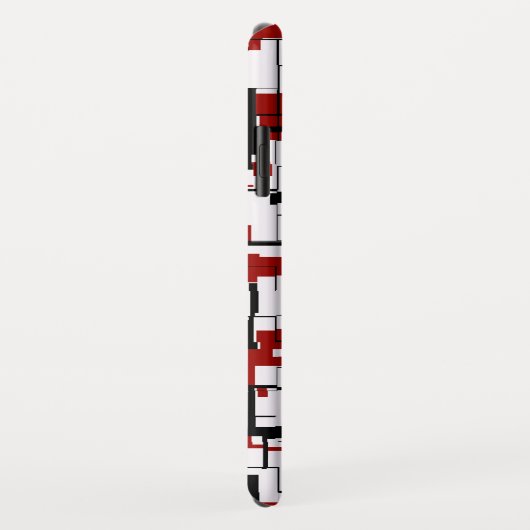 Coques Case-Mate iPhone Camion numérique noir blanc Motif rouge (Dos/Droite)