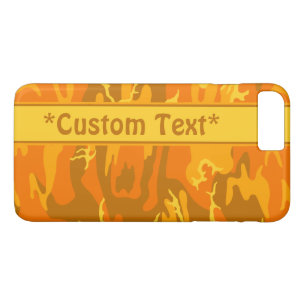 Coque iPhone 7 Plus Camion orange d'automne avec texte personnalisé