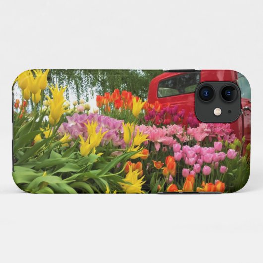 Coques Case-Mate iPhone Camion rouge avec tulips, Oregon (Dos (Horizontal))