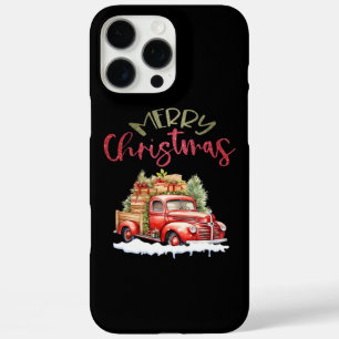 Coques iPhone 16 Pro Max Camion Rouge Joyeux Noël Arbre Père Noël Mignon Vi