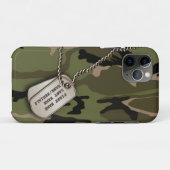 Coques Case-Mate iPhone Camion vert militaire avec étiquette de chien (Dos (Horizontal))