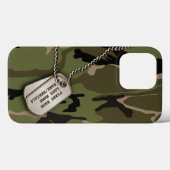 Coques Case-Mate iPhone Camion vert militaire avec étiquette de chien (Verso (horizontal))