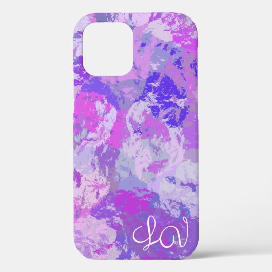 Coques Case-Mate iPhone Camo Abstrait tendance rose violet bleu coeur (Verso)