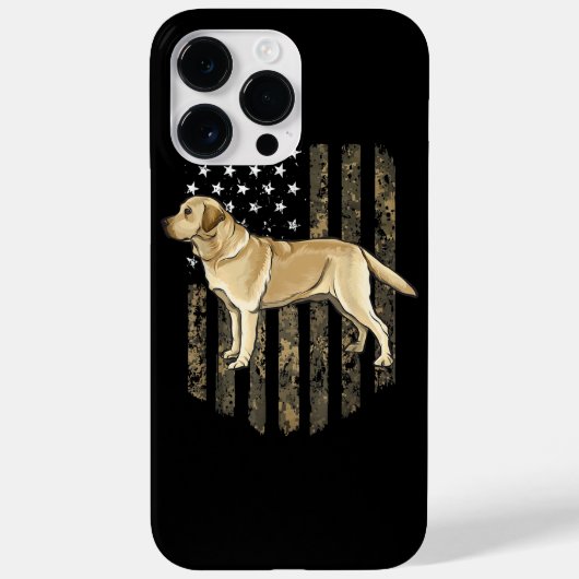 Coques Case-Mate iPhone Camo American Flag Yellow Labrador Retriever (Verso)
