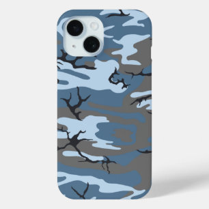 Coque Pour iPhone 15 Camo bleu