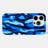 Coques Case-Mate iPhone Camo bleu Abstrait Motif (Verso (horizontal))