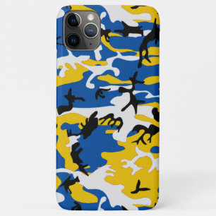 Coques Pour iPhone Camo bleu et jaune